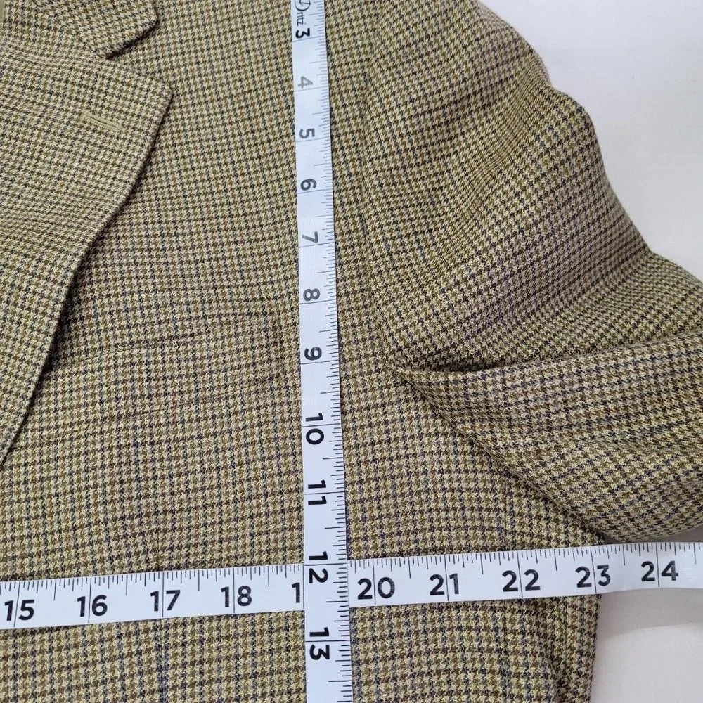 Ralph Lauren Blazer‎ Mens 46L Silk/Wool Houndstooth 2-Button Lined Sportcoat